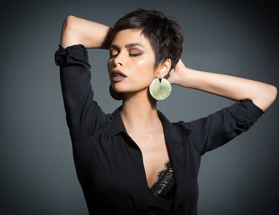 Kaoutar Boudarraja in her modeling portfolio, 2017