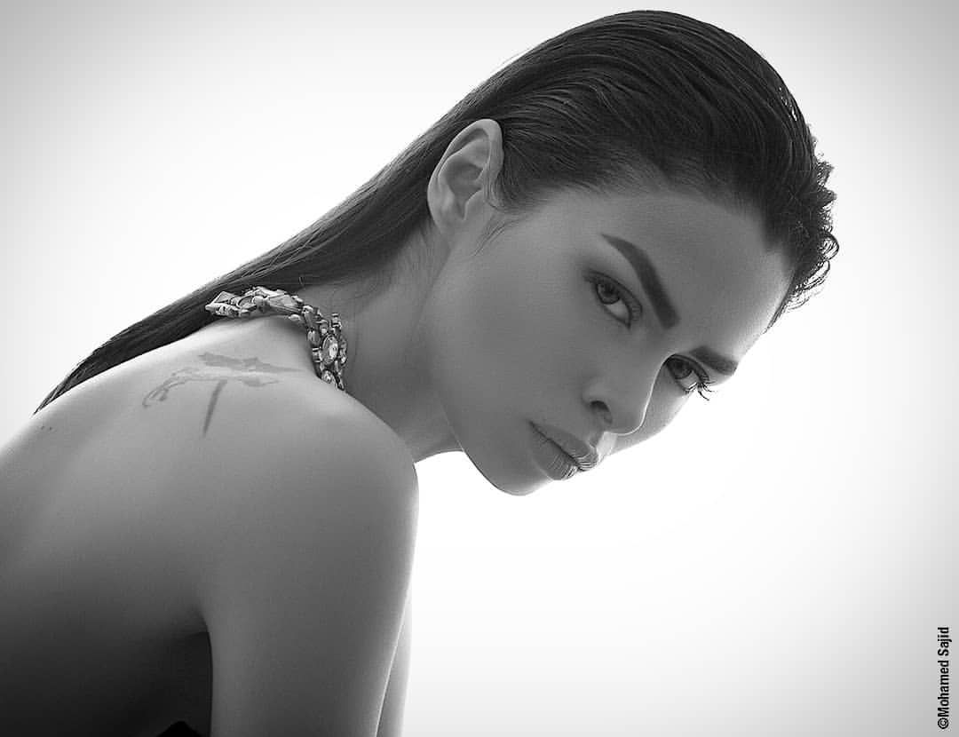Kaoutar Boudarraja in her modeling portfolio, 2019