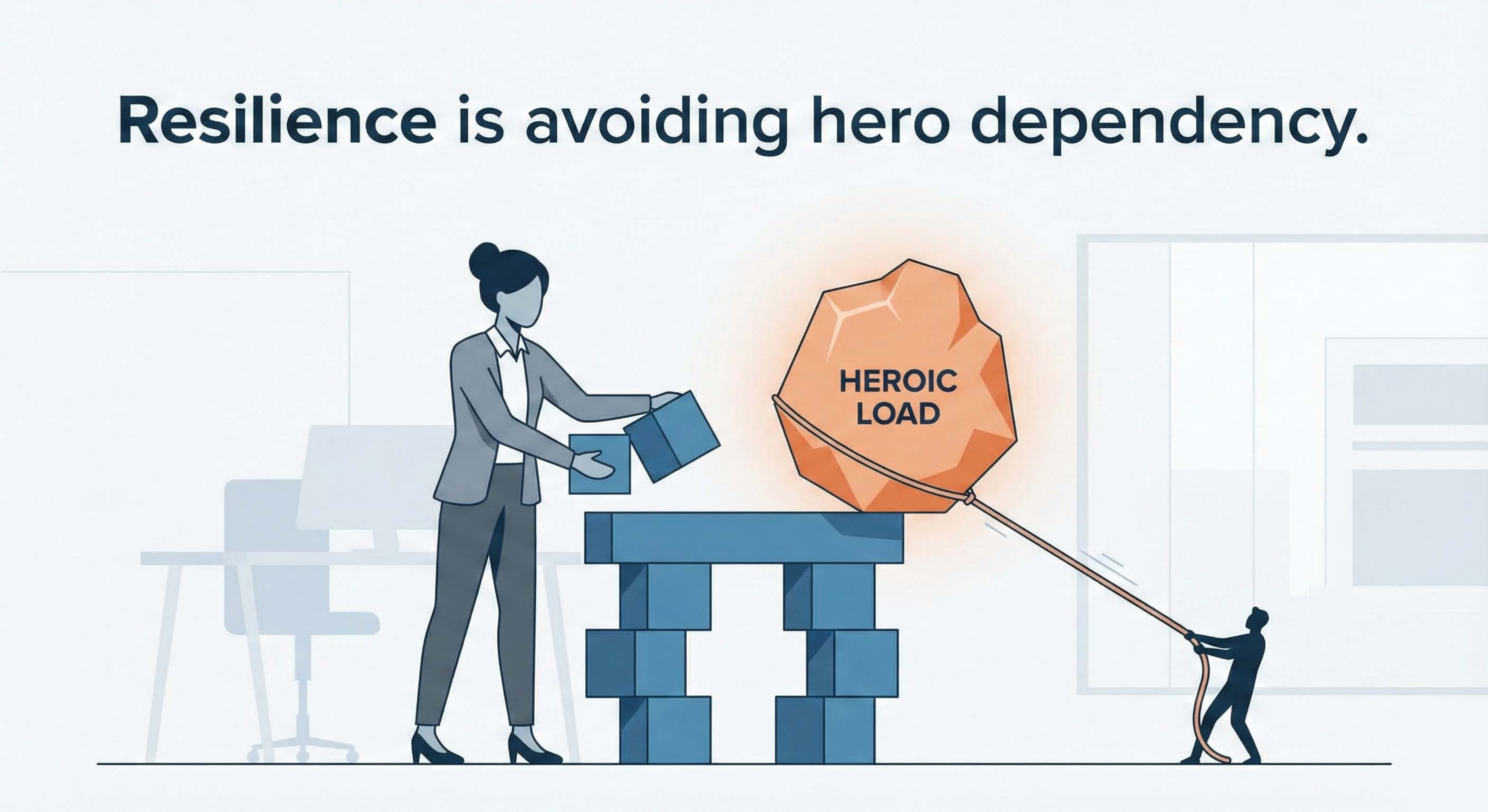 Illustration of Resilience is avoiding hero dependency