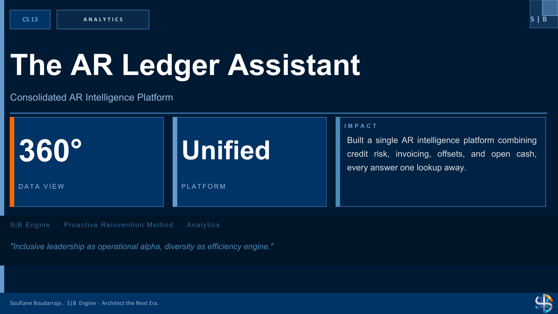 S|B Engine case study one-slide summary - The AR Ledger Assistant
