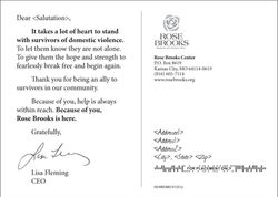 Rose Brooks Center Stewardship Post Card