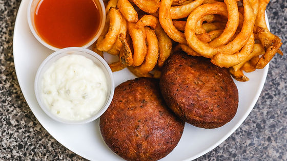 Salmon Cakes Platter