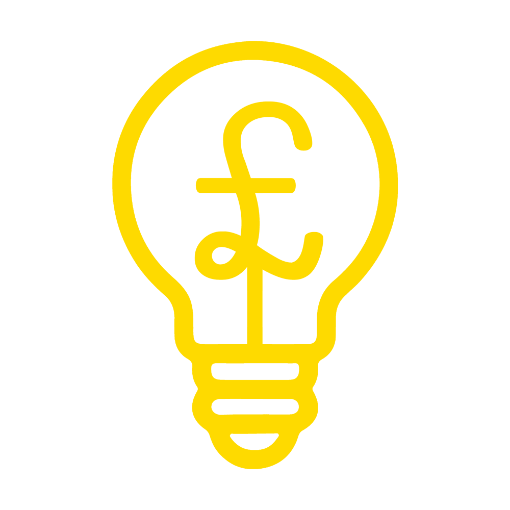 A flashing version of the multi-coloured Musicians' Tax Advisor logo which is a lightbulb with a pound sign