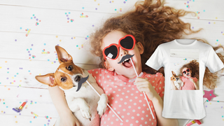 Cute kid and dog