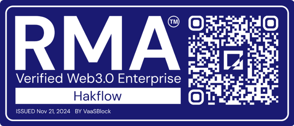 Certified Rma Hakflow Achieves RMA™ Certification from VaaSBlock
