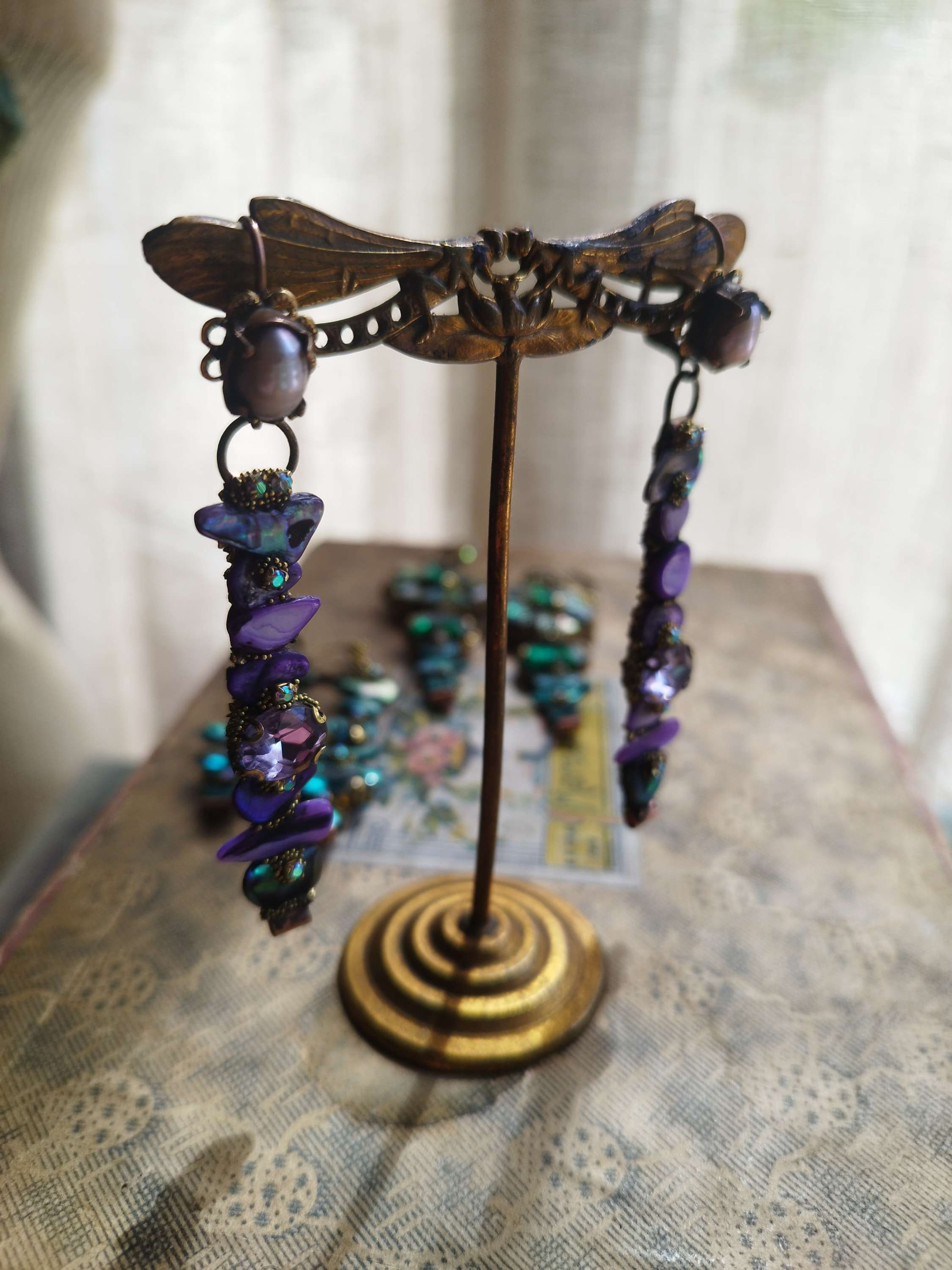 Boucles d'oreilles NAOki, "Cascade Parme"