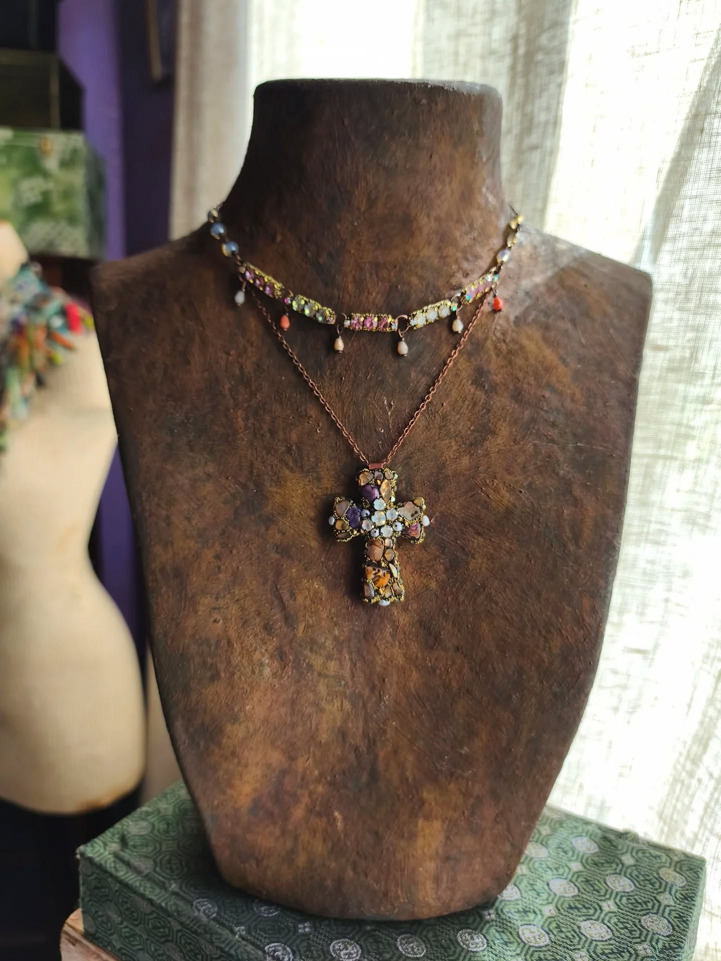 Collier Racines, "Croisée de Nacre"