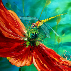 "Libelle aus Amsterdam", Öl auf Leinwand, Pinsel/Spachtel, 60x70
