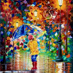 "Magic in the Rain", Öl auf Leinwand, Spachteltechnik, 100x120