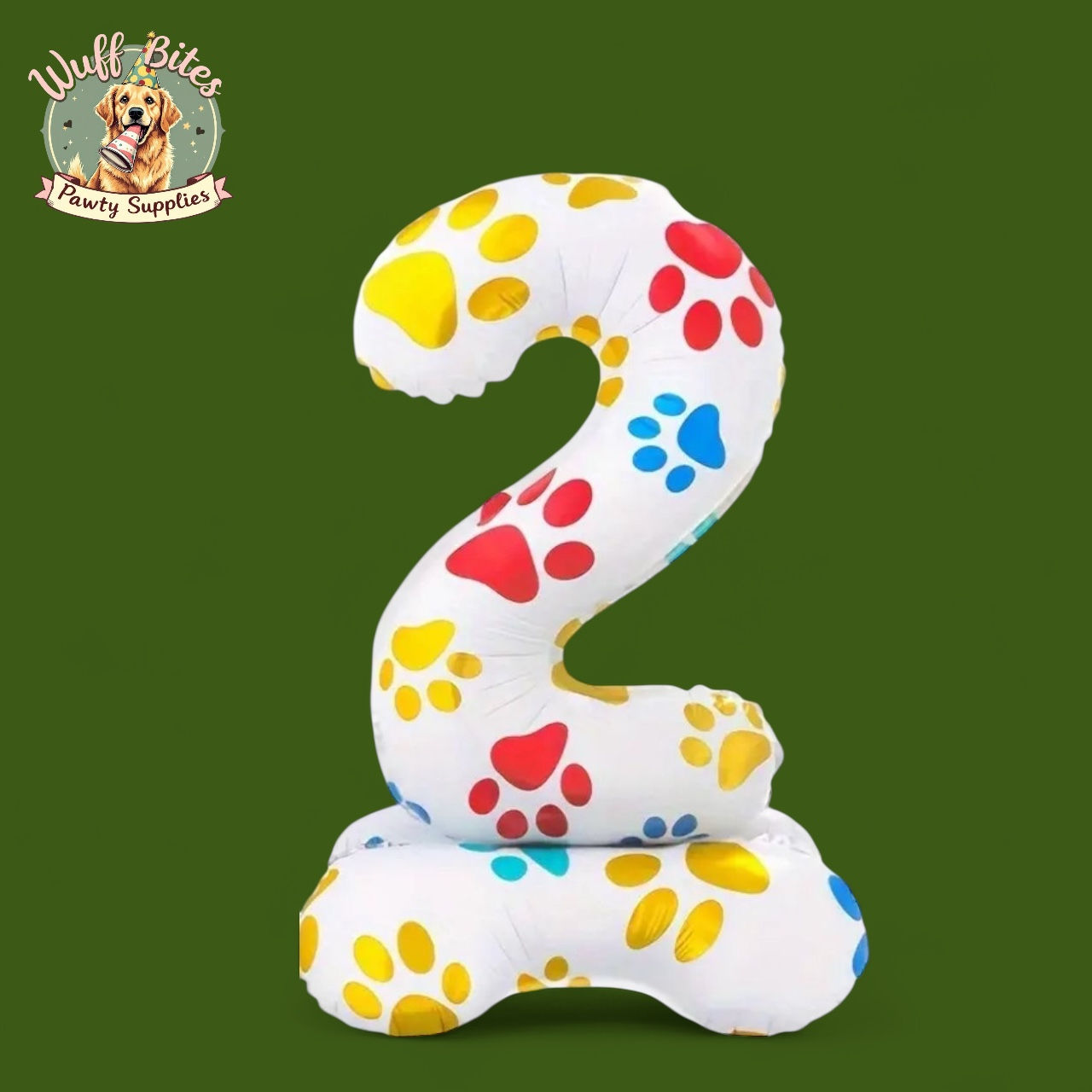 18" 2nd BarkDay Paw Print Foil Standing Balloon