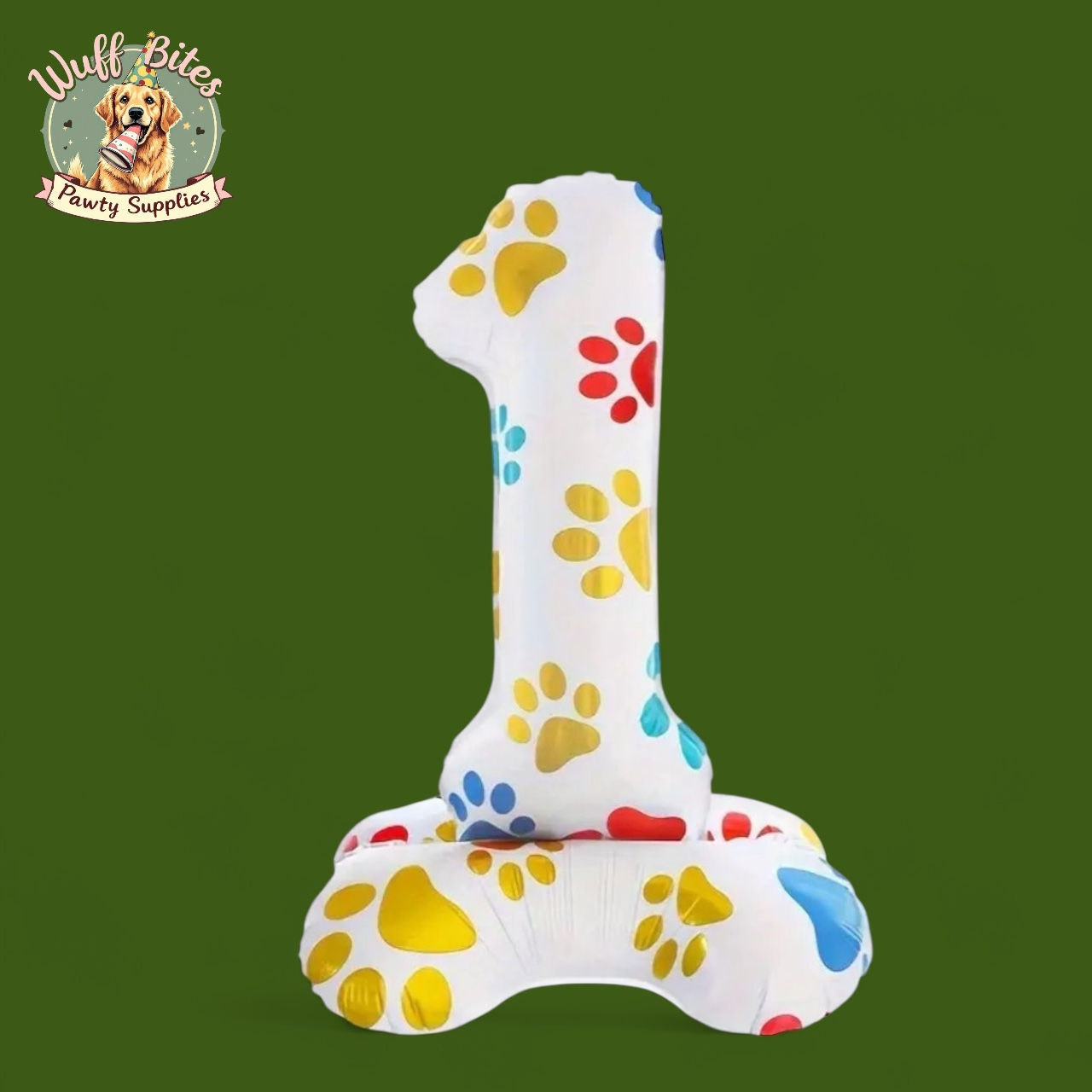 18" 1st BarkDay Paw Print Foil Standing Balloon