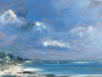 Oil painting of Towards La Couarde-sur-Mer, Île de Ré,
