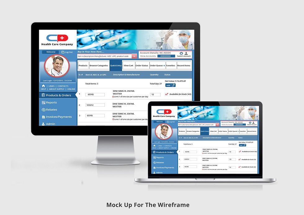 Responsive/Mock-Up of the Dash-Board