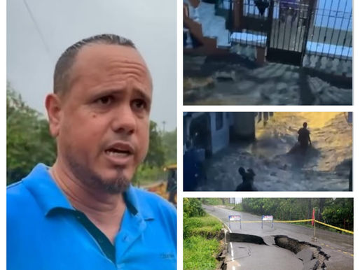 Lluvias han dejado 4 comunidades incomunicadas, casi mil personas afectadas y hundimientos en carretera turística Tenares Gaspar Hernández.