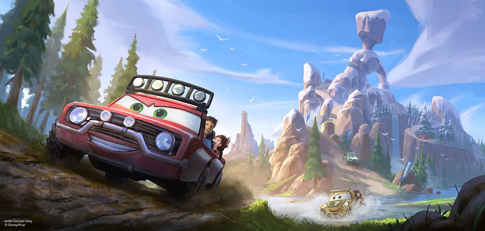 Disney has provided some concept art for the Rally Race attraction, but not the "smaller racers" ride.