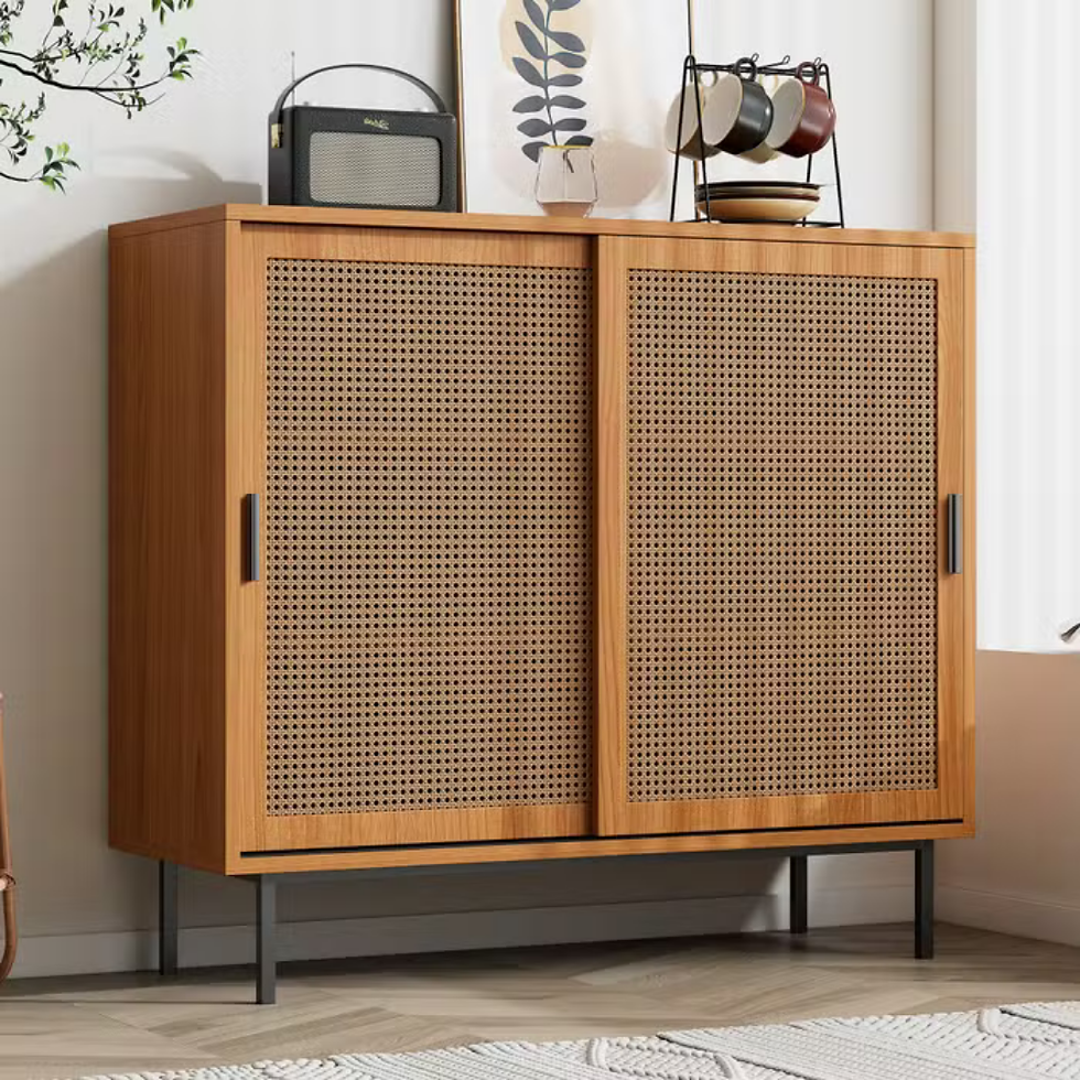 Miniatura: Yudy - Trinchador en acabado encino y rattan en puertas
