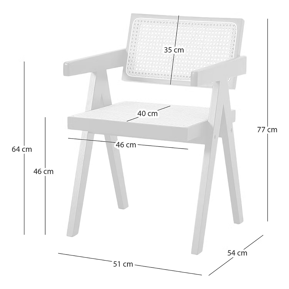 Miniatura: Xitle - Silla de comedor con rattan