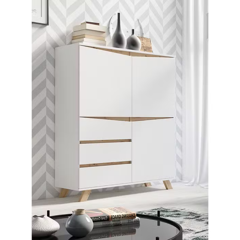 Miniatura: Richi - credenza blanco con encino