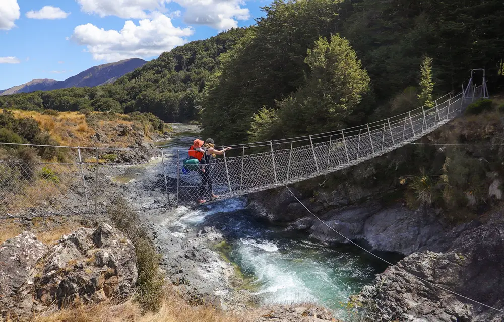 The Kiwi Burn Swing Bridge.