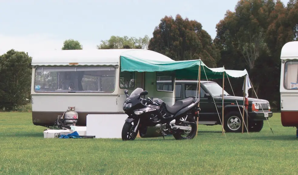 Back in the days — Circa 2008. That caravan was damned heavy behind the bike.