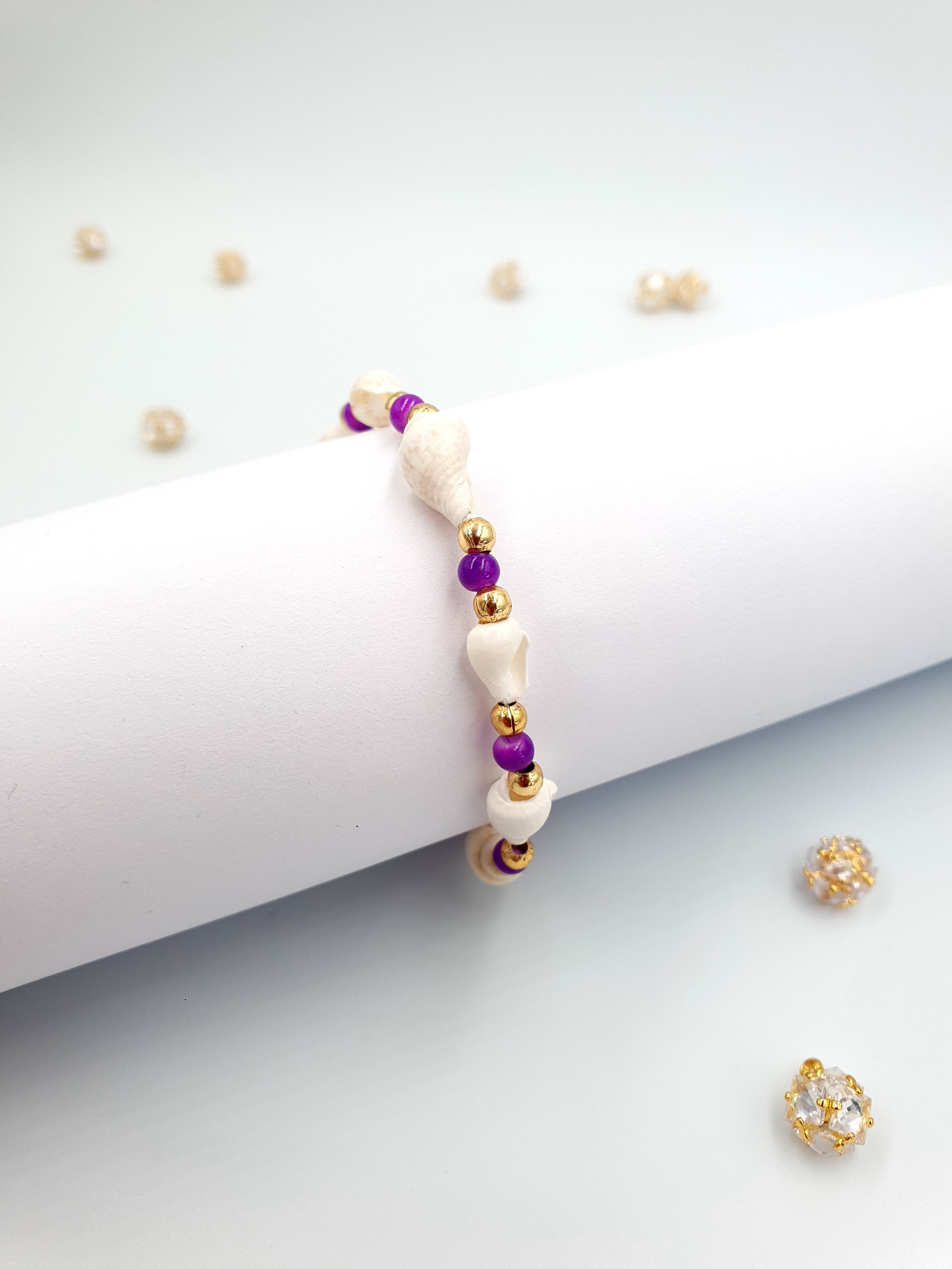 Stella Fortis™ Doğal Deniz Kabuğu Kadın Bileklik | Altın Detaylı🐚