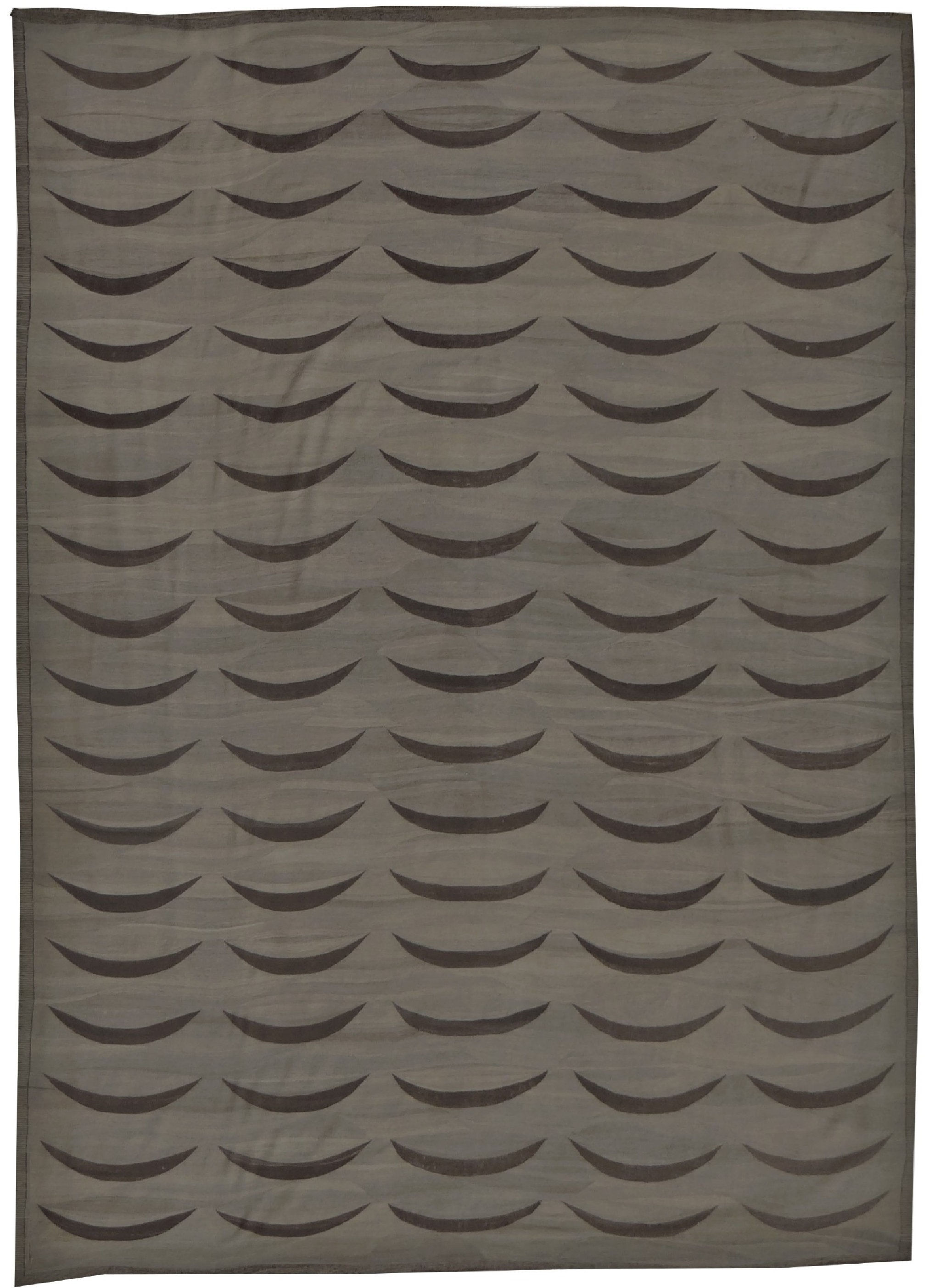 Hand Knotted Natural Wool Modern kilim 12'9" x 16'2"