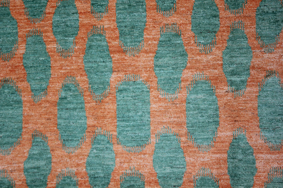 Thumbnail: Hand Knotted Ikat Rug - 10'1" X 13'3"