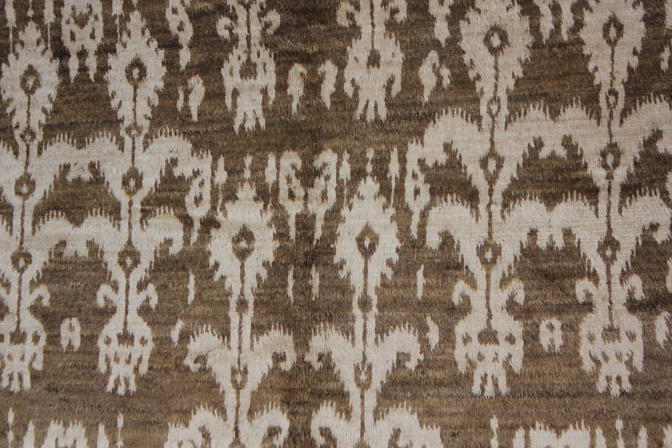 Thumbnail: Hand Knotted Ikat Rug 7'7" x 10'5"