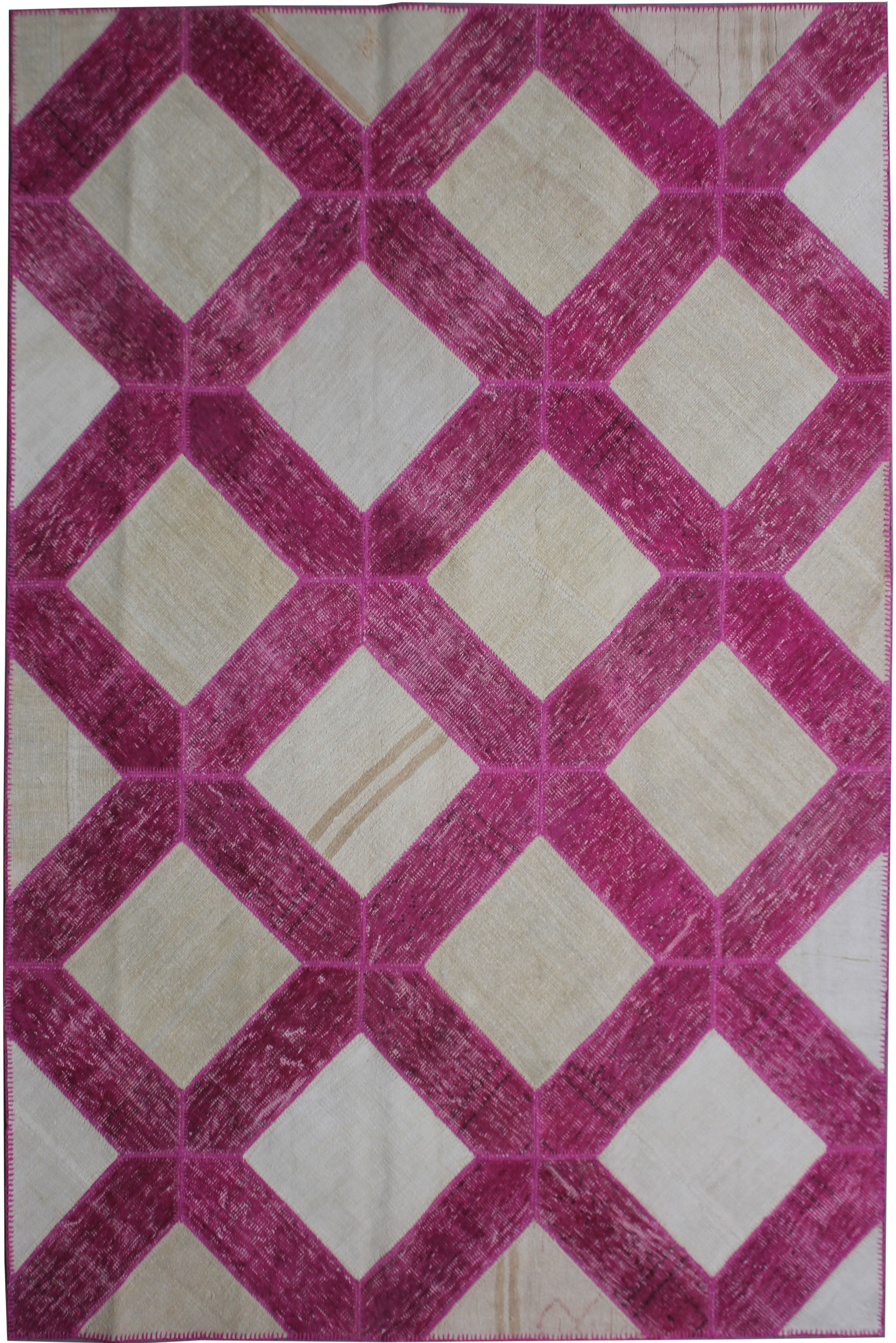 Hand Knotted Antique Patchwork Rug - 7'2" x 10'3"