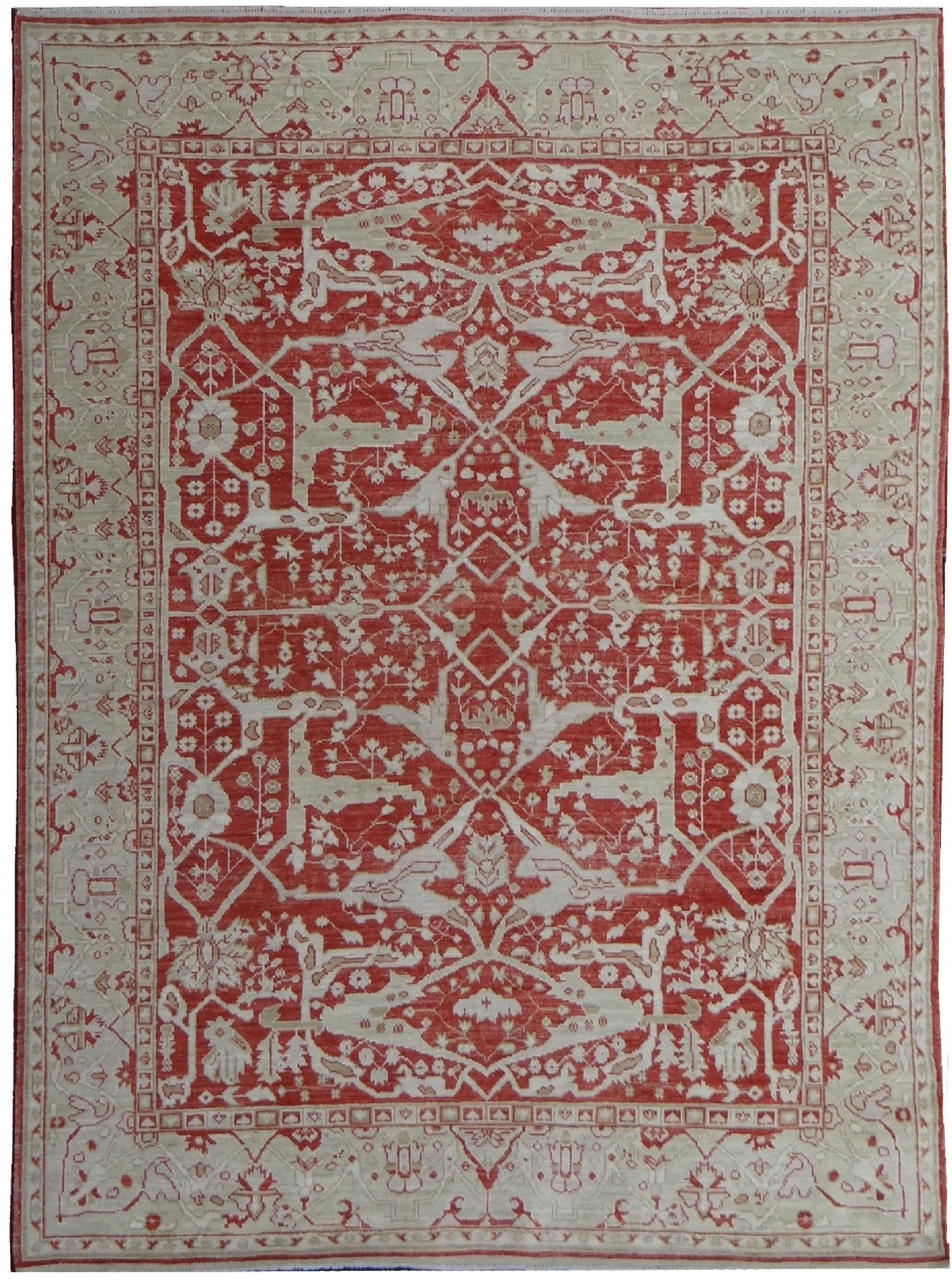 Hand Knotted Fine Oushak Rug - 9'6" X 7'11"