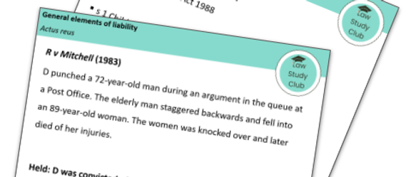 Lessons - Actus reus and causation