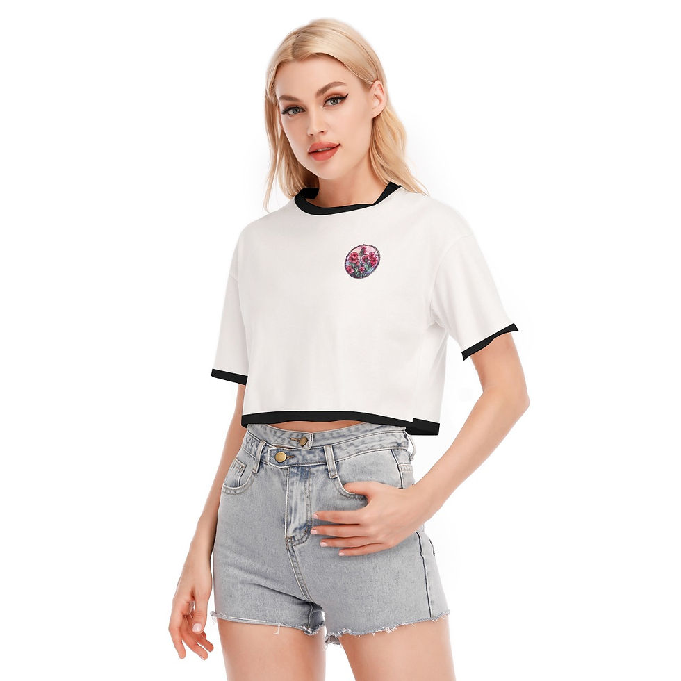 Thumbnail: All-Over Print Women's Cropped T-shirt | 190GSM Cotton