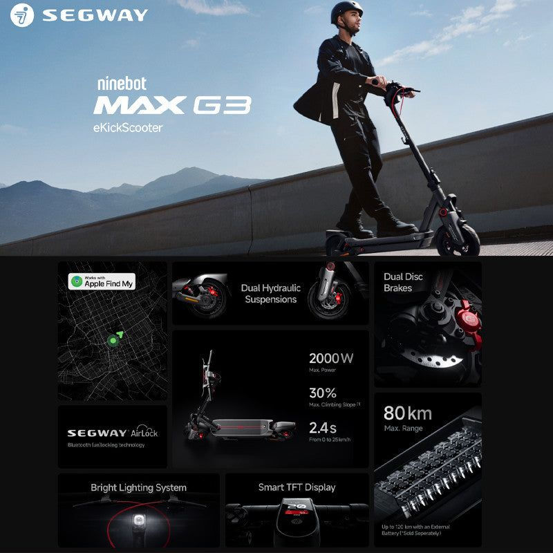 Thumbnail: Segway Max G3 Elektrikli Scooter