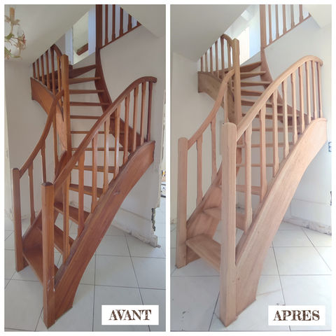 décapage, aérogommage, bois, sablage, var, alpes-maritimes, escalier en bois