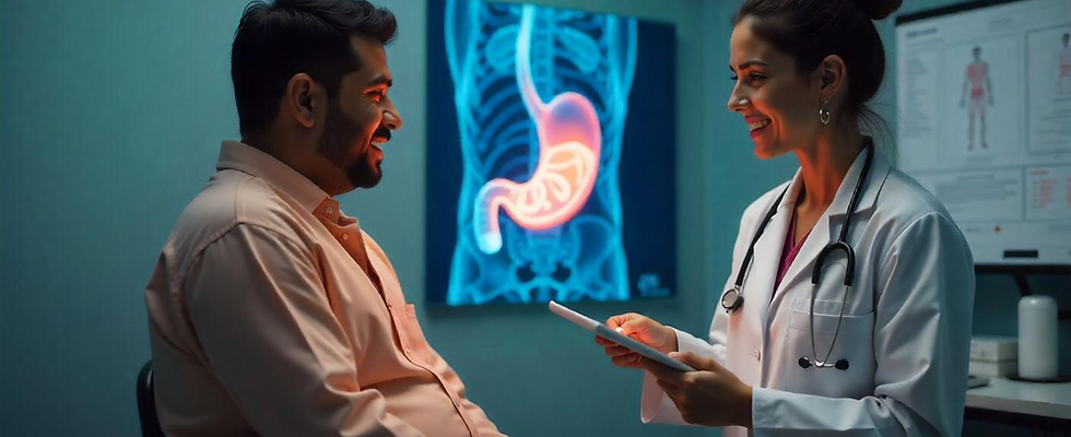 Doctor explains the Adjustable Gastric Band procedure to the patient