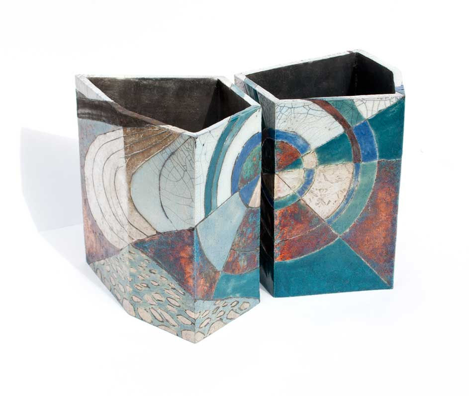 'Driftwood' pair of vases (view2) H16cm W23cm D16cm
