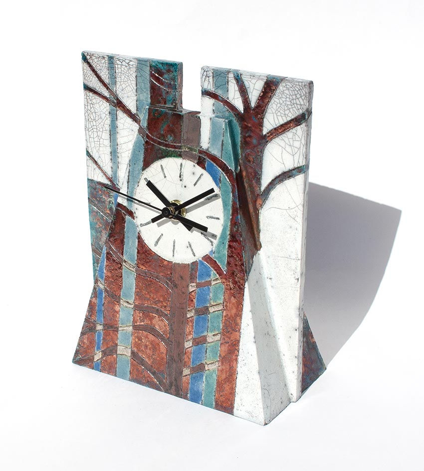 'Winter silhouettes' tall clock h21cm x w12cm x d7cm