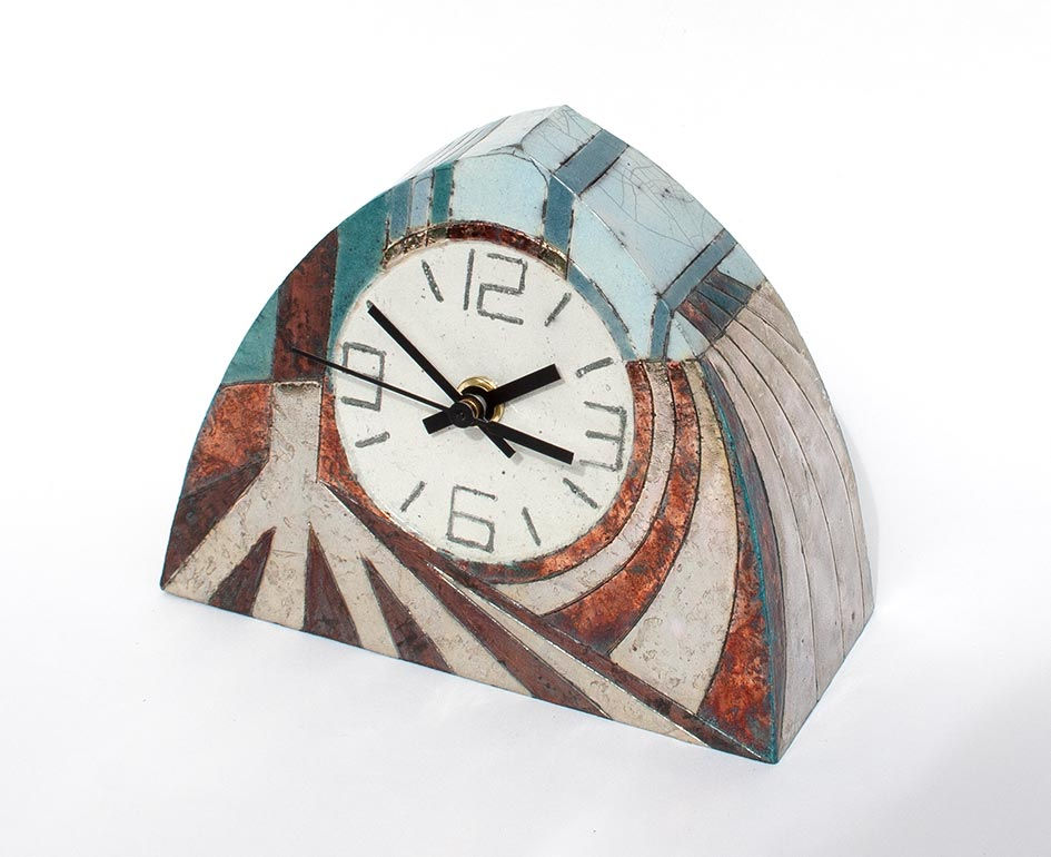 'Silver roots' Arch clock H-14cm, W-17cm, D-8cm