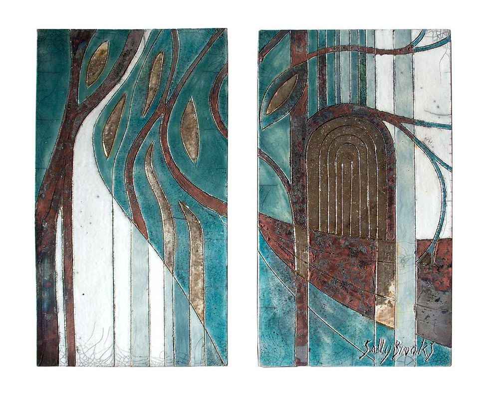 ‘Gateway’ 2 wall plaques H-26cm W-14.5cm D-2cm