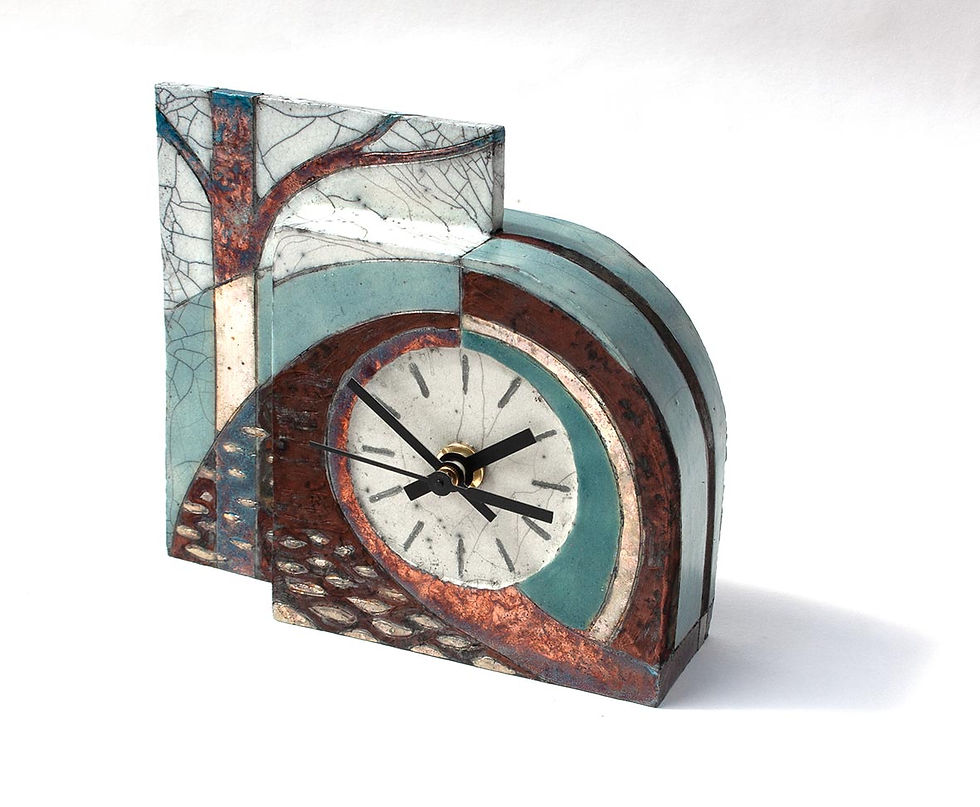 'Feet on the ground' picture clock H-13cm, W-16cm, D-4.5cm