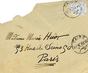 Lettre d'Aguéli à Marie Huot