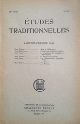 Etudes Traditionnelles. Michel Vâlsan