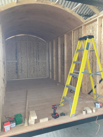 Hanbeck Farm Huts during construction