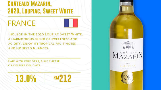 Châteaux Mazarin, 2020, Loupiac, Sweet White