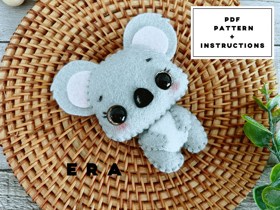 Thumbnail: Koala animals felt PDF Patterns. Easy pattern. DIY felt toys for kid.
