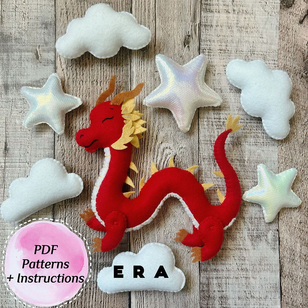 Thumbnail: Eastern dragon PDF Pattern and instructions. Dragon pattern.