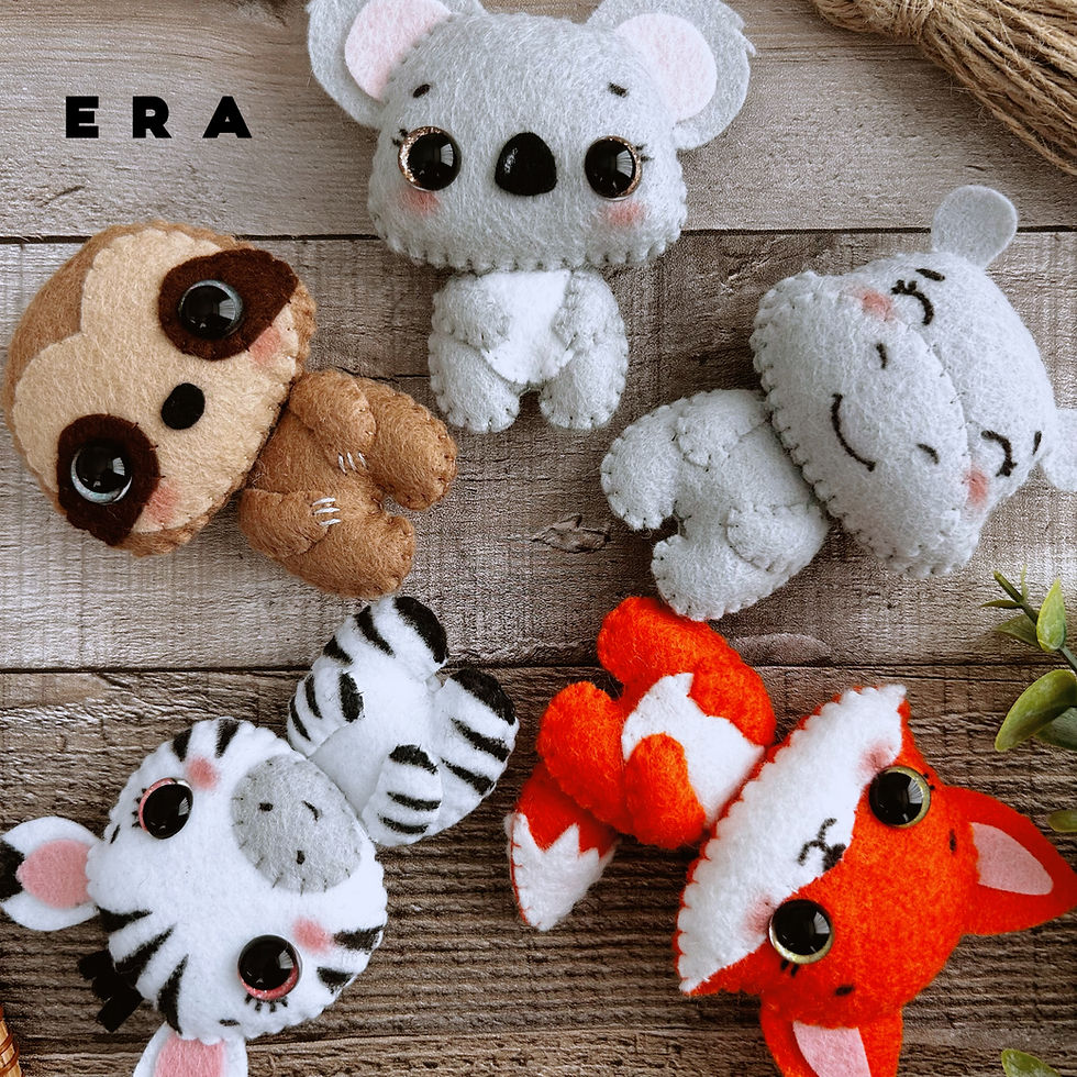 Thumbnail: Animals set of 5 felt PDF Patterns. DIY felt toys. Sewing patterns.