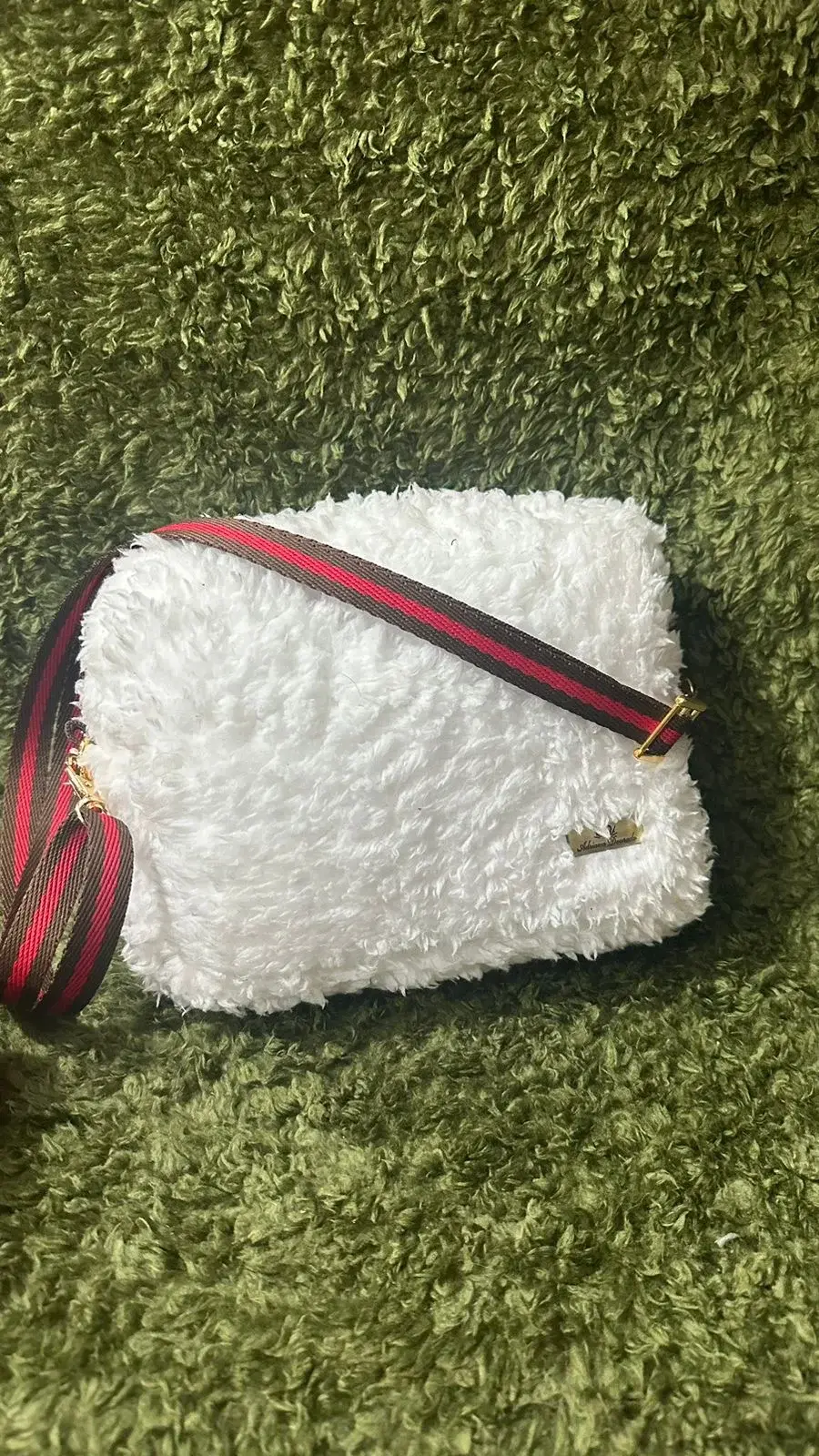 Miniatura: Malha felpuda LV branco 1 metro 