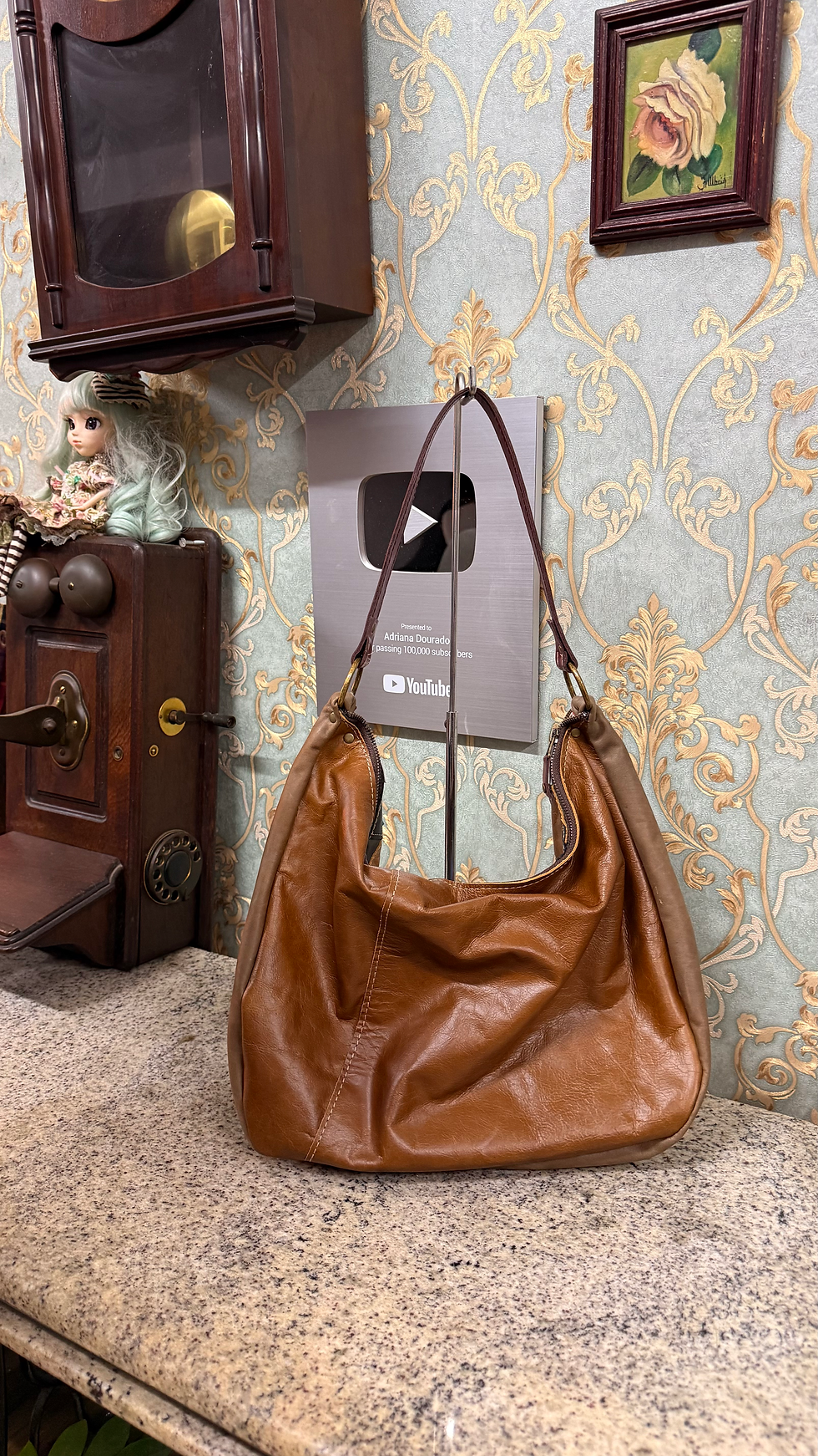 縮圖：Bolsa Vitral em couro legítimo retalhos - peça pronta 