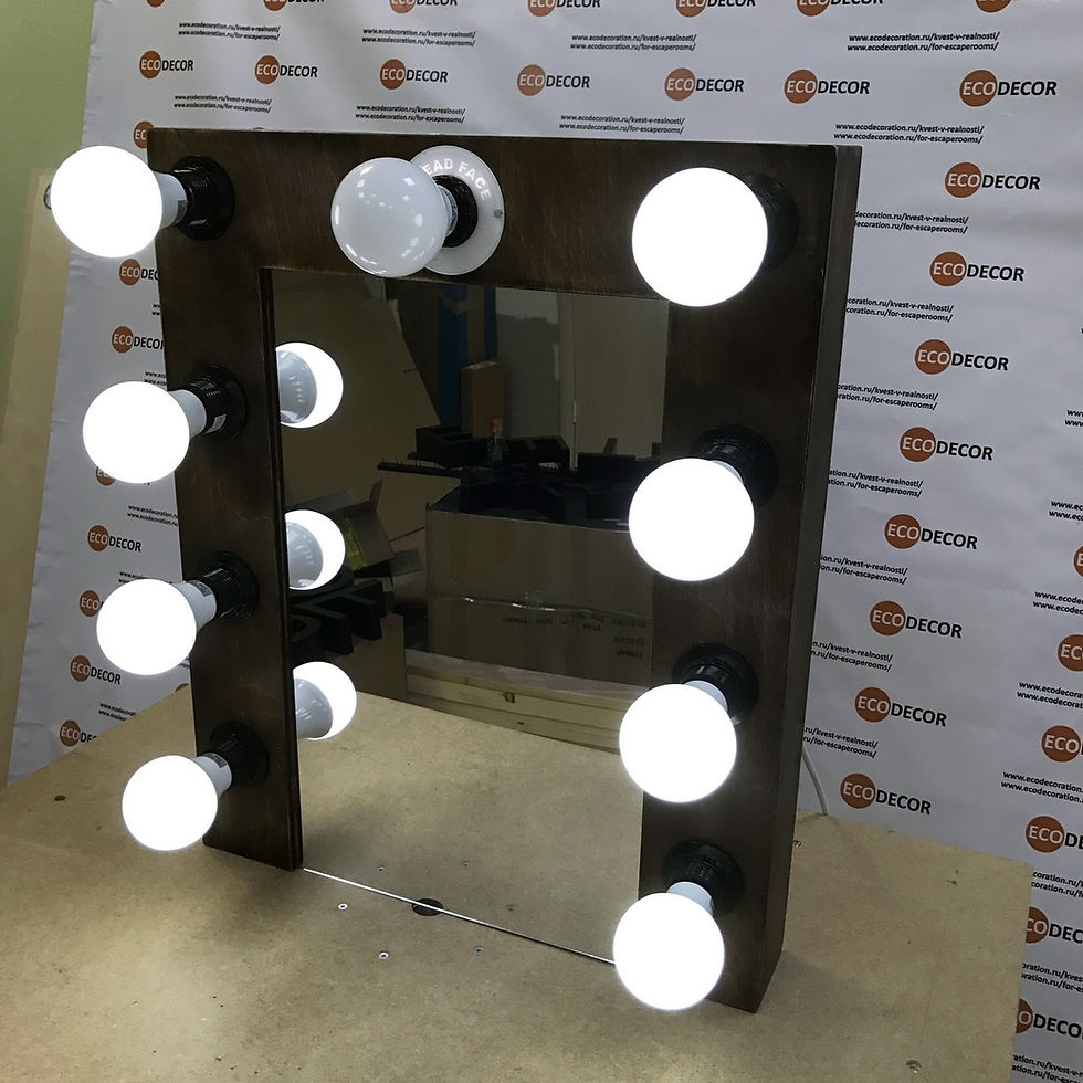 Mirror with a secret escape room decoration